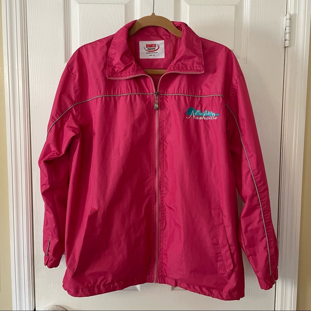 WINDBREAKER JACKET WITH MESH LINING Dimco Apparel SZ M Pink Nashville Embroider